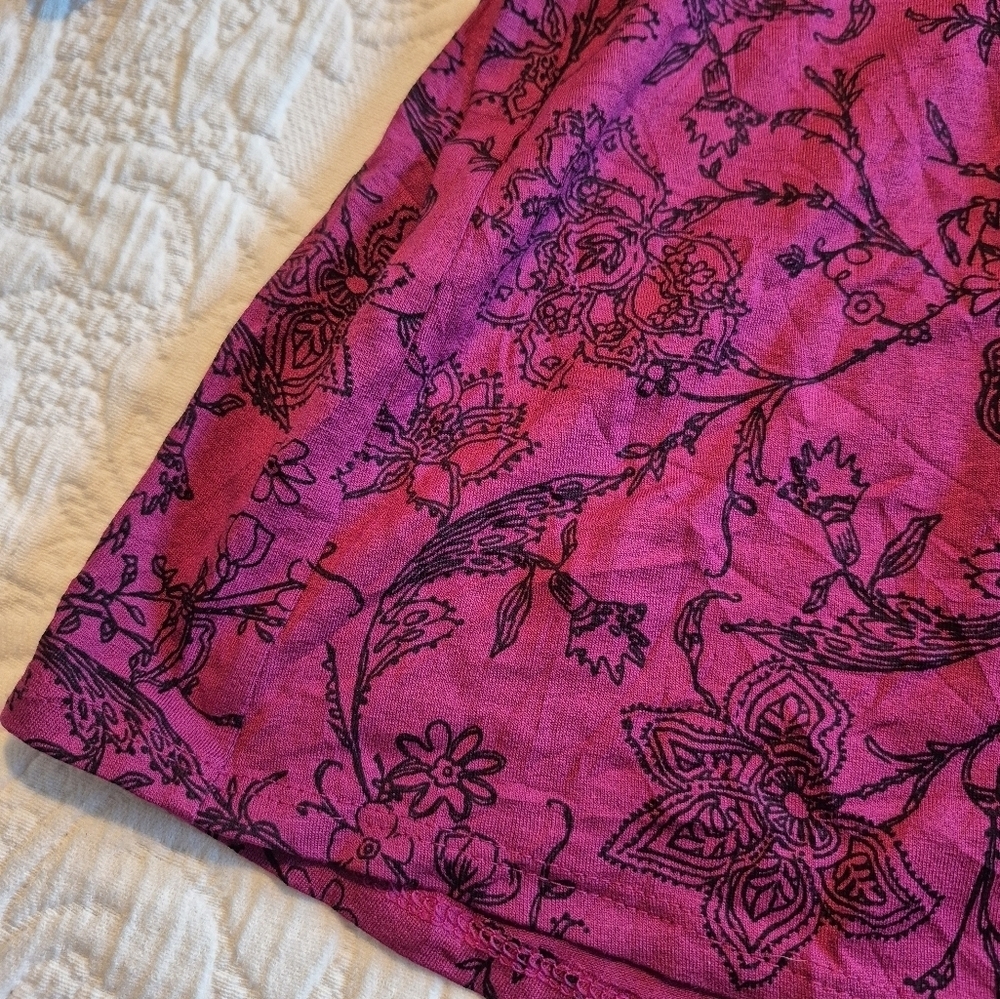 J. Jill women's size XL Boysenberry 3/4 sleeve floral design wearever Collection - Picture 2 of 8